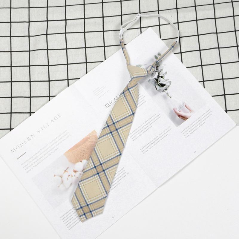 Childrens Tie With Solid Color Striped Check Pattern Polyester For School Uniforms