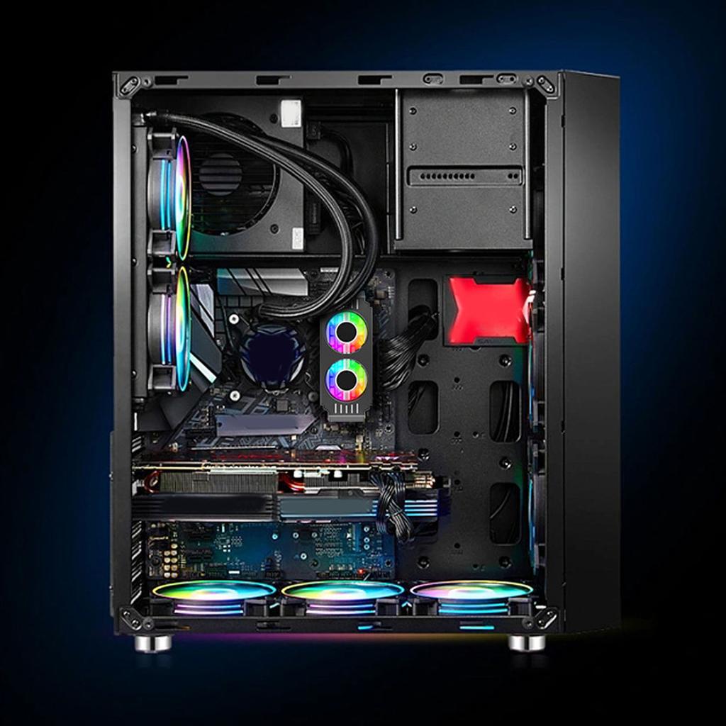 ARGB  Radiator Computer Memory Module Heat Sink PWM Temperature Control Dual Fan for DDR DDR2 DDR3 DDR4 DDR5  Cooling Fan