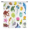 Cartoon Marine Life Animal Tulle Curtains for Living Room Drapes Window Sheer Modern Curtains for Bedroom Decor