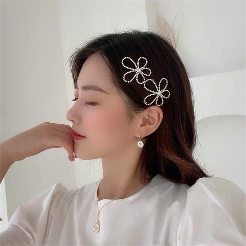 Elegant Rhinestone Hairpins Women Girls Pearl Hair Clips Pins Barrettes Accessories BB Hairclip Hairgrip Headdress