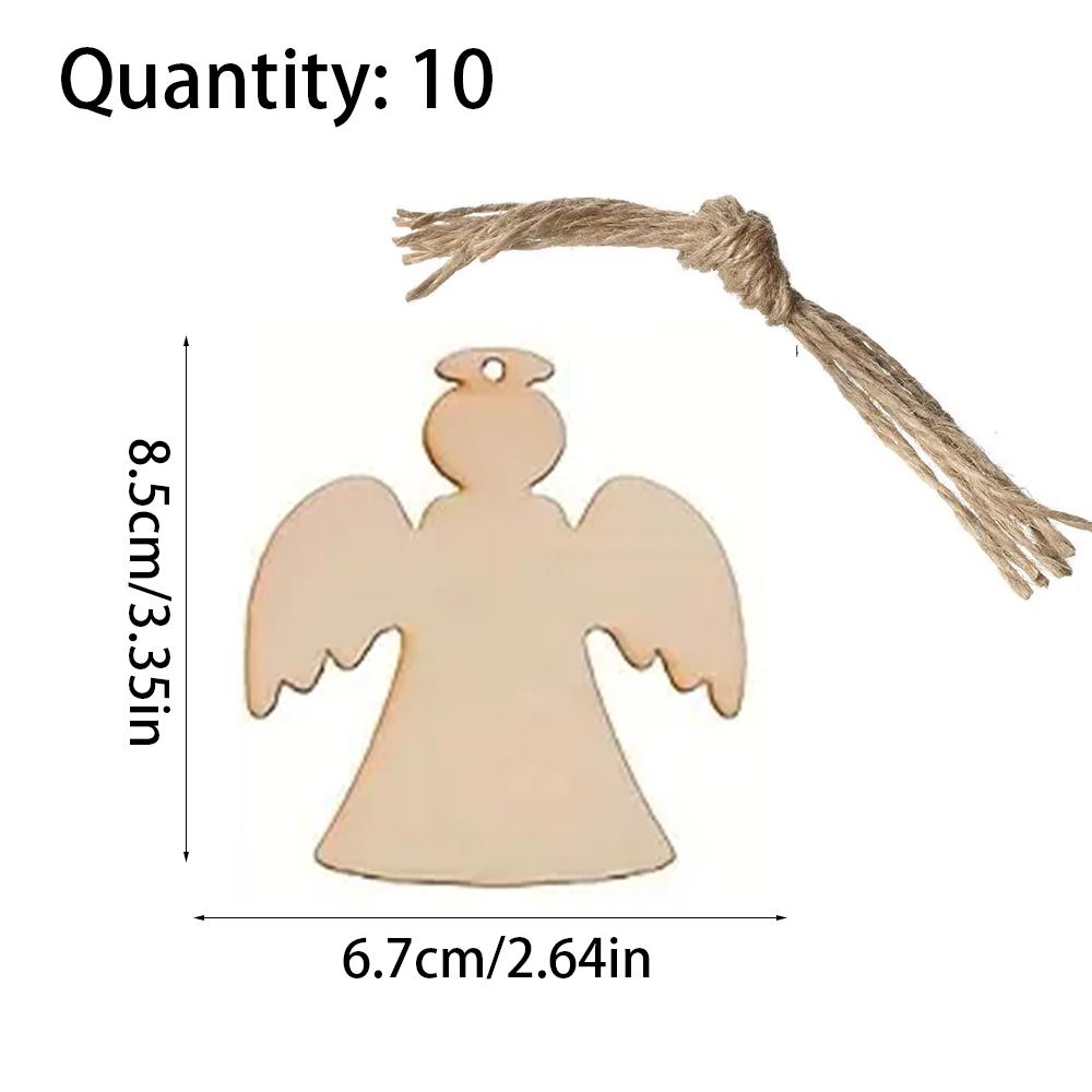 

10/100 шт. Рождественские незавершенные деревянные украшения в виде снежинок и лосей, подвесные вырезы, пустые деревянные спилы со шнурком, крафтовые украшения