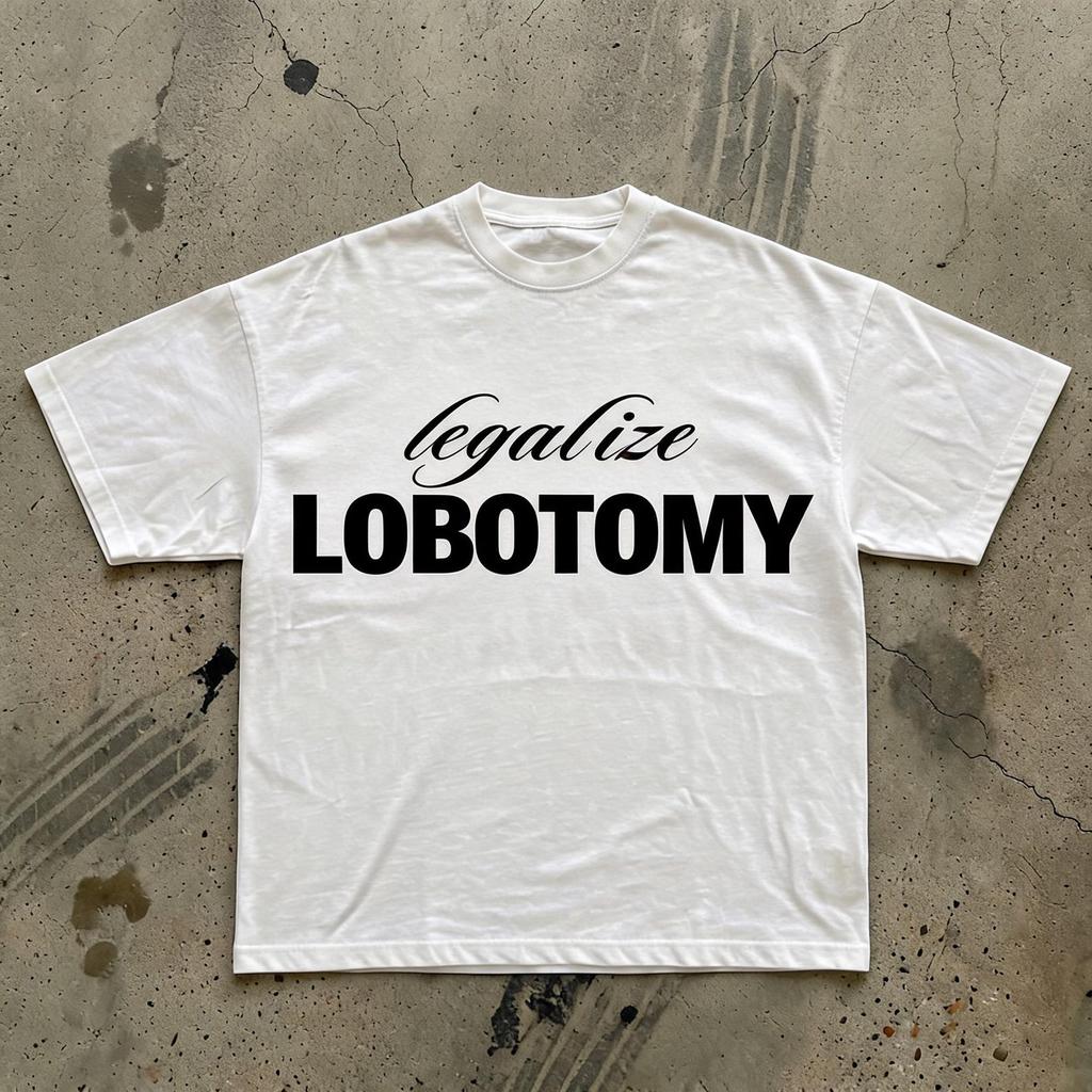 Legalize Lobotomy Tee | Funny Dark Humor Typography T-Shirt