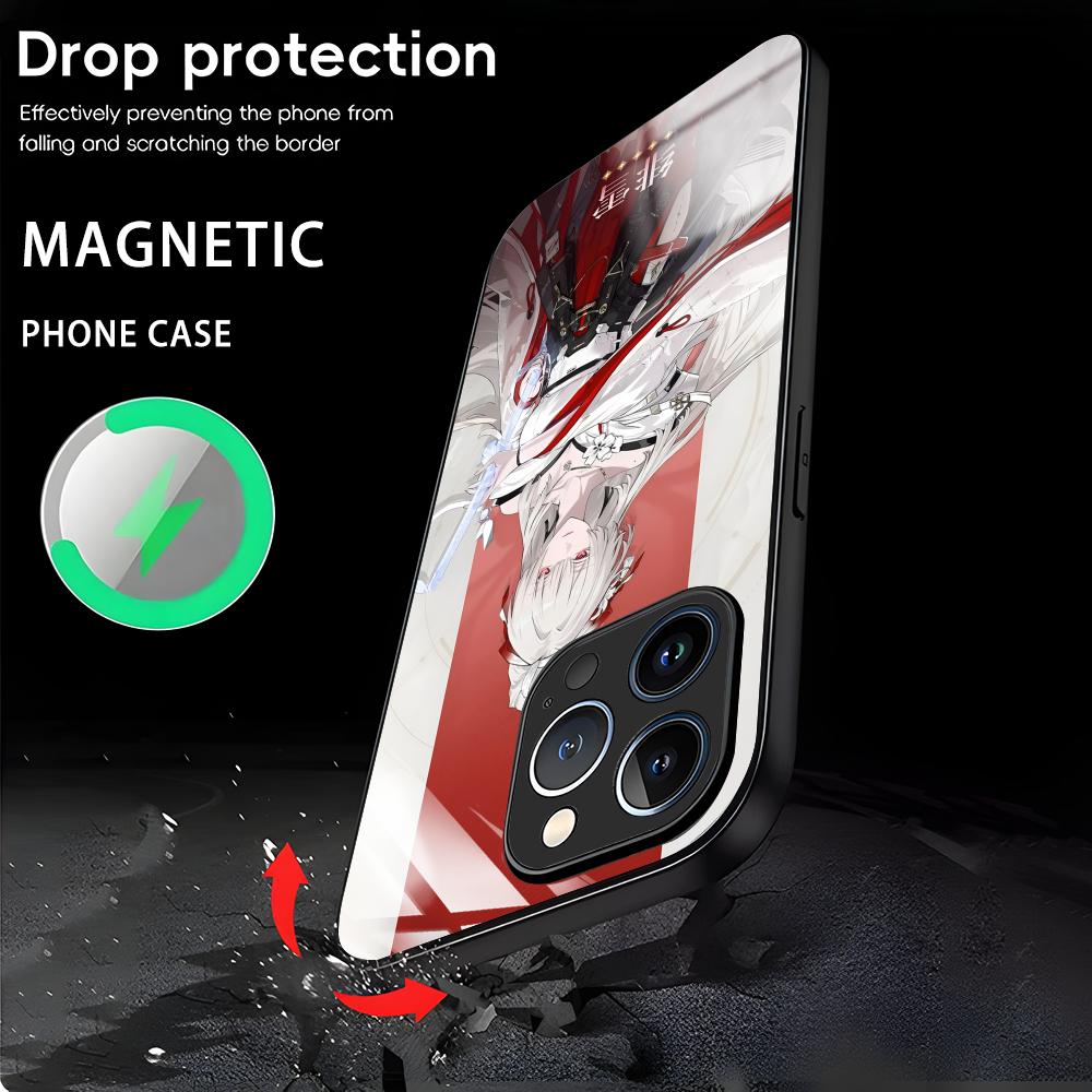 Wuthering Waves Hiyuki Phone Case For iPhone17 16 15 14 13 12 11 X XR XS 8 Plus Mini Pro Max Glass Magnetic Case