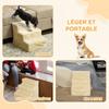 Dog Stairs, 3-Step, Non-Slip Pet Ladder, 46 x 35 x 35 cm, Beige