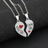 2 Collares de Hermana con Forma de Corazón Acero Inoxidable Duradero Lindo Llavero para Regalo