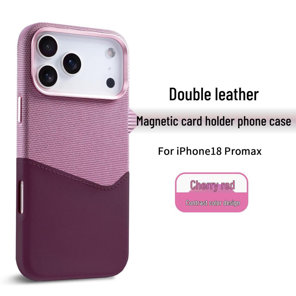 Apple iPhone 17 Pro Max Dual-Color Magnetic Card Slot Case, Fits iPhone 12-15 Models.