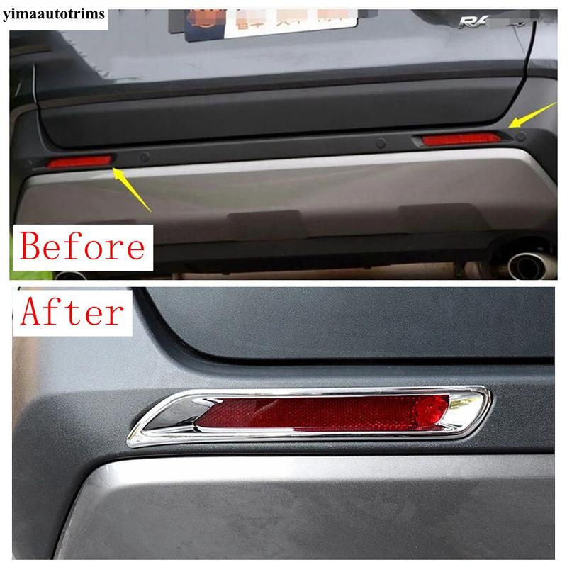 Car Rear Bumper Fog Light Lamp Frame Decoration Cover Trim For TOYOTA RAV4 RAV 4 XA50  - 2024 ABS Accessories Exterior Kit