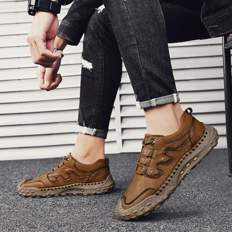 Fashion Men's Round Toe Casual Shoes Comfortable Slip Resistant Wear-resistant Daily Walking and Outdoor Leisure Activity Travel Shoe