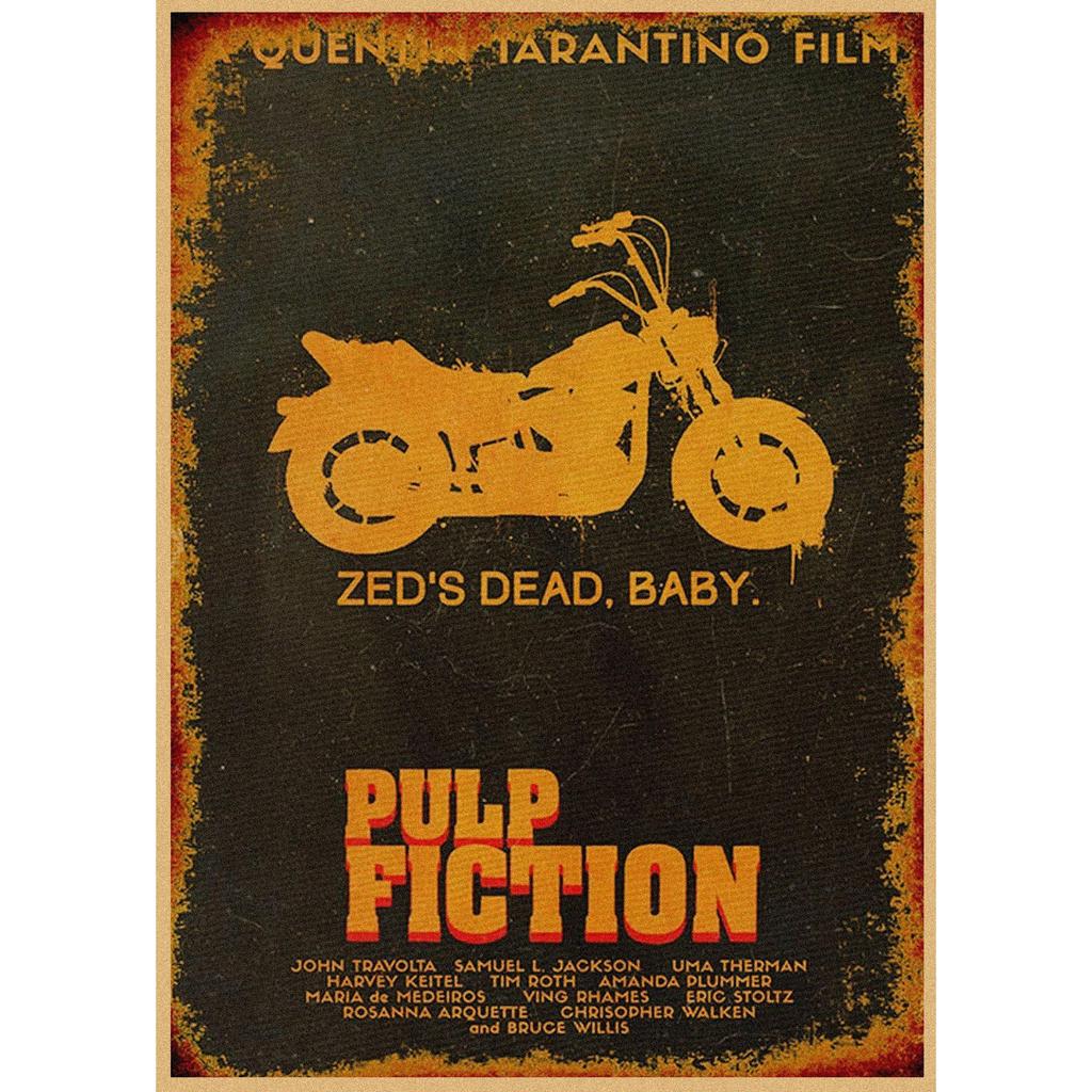 Pulp Fiction Retro Kraft Paper Poster - Classic Bar Wall Decoration