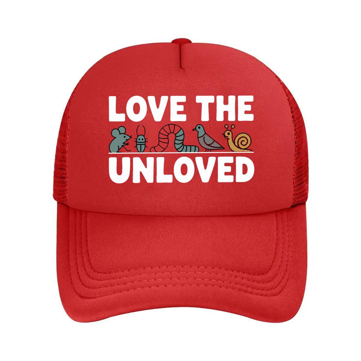 Love The Unloved Cute Animal Vinyl Sticker  Mesh Baseball Cap Hip Hop Adjustable