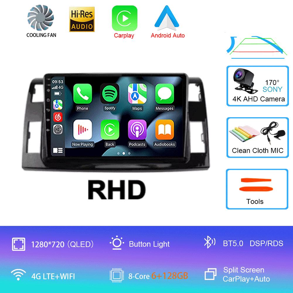 Android 14 For Toyota Previa 3 III XR50 Estima 2006 - 2019 Multimedia Blu-ray QLED Screen Navigation GPS No 2 Din Player