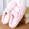 Home Cotton Slippers Winter Non-slip Cover Toe Warm Cotton Drag Women's Plush Bow Home Fabric Slippers