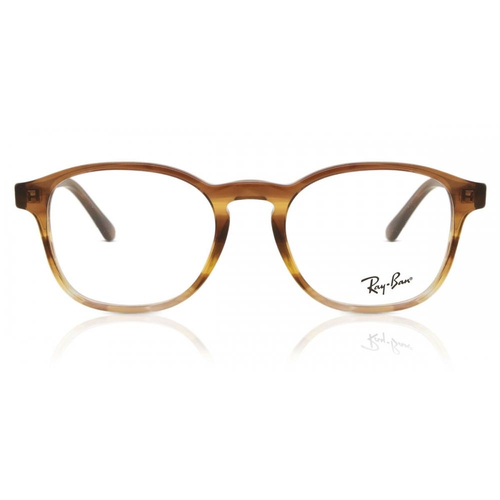Ray Ban Rx5417 8253 Unisex Eyeglasses Transparent Yellow Brown Stripes/50-19-145