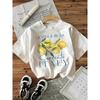 100% Baumwolle Locker Grafik Zitrone Print T-Shirt