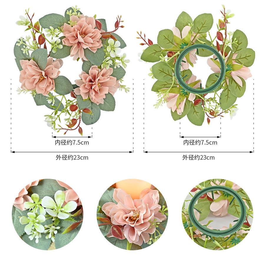 Simulation Dahlia Candlestick Wreath Simulation Wreath Dining Table Decoration Wedding Photography Props