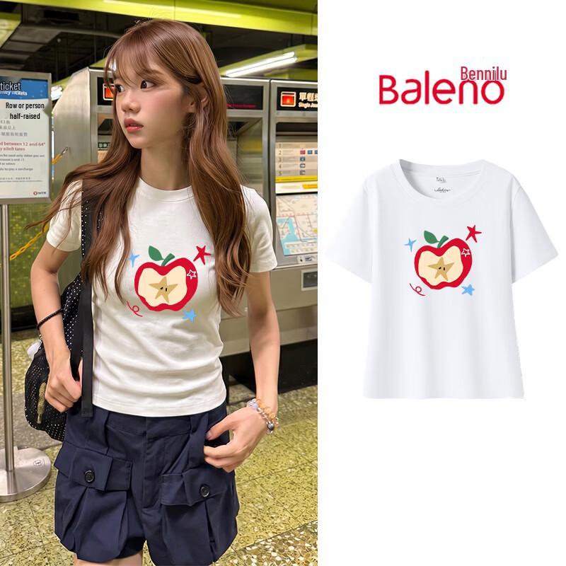 Baleno Women s Chic Slim Fit Short Sleeve T-Shirt L белый