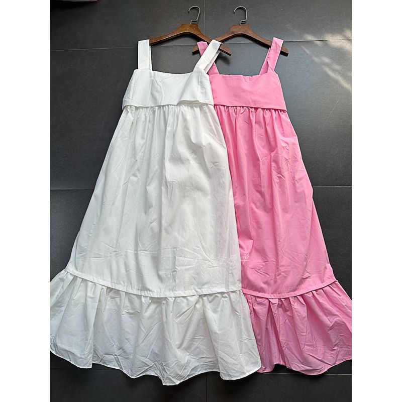 Yanzi Export En Home Width A- line Minimalist Classy First Date Date Artsy Elegant Dress Suspender Dress for Women
