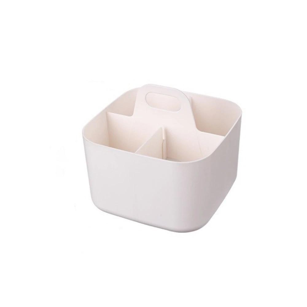 Multi-compartment Cosmetic Organiser with Handle Portable Storage Box Split Pen Organiser Office