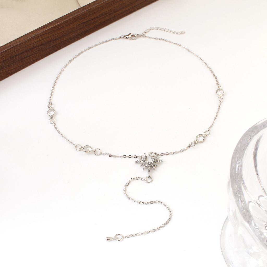 Y-shaped Necklace fashion women's long tassel sunflower necklace jewelry gift