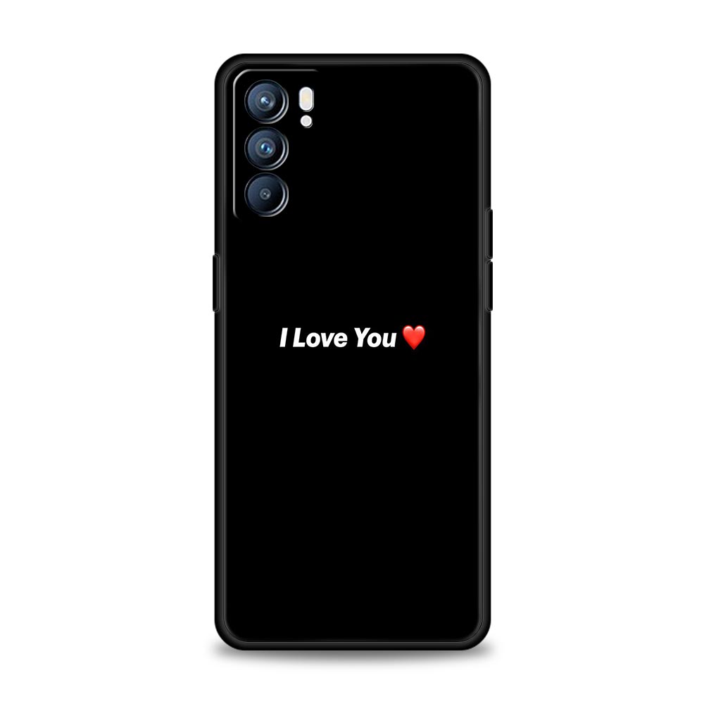 I Love you Pink Heart Phone Case For Oppo Reno8 Reno7 Reno6 Pro A54 5G Find X6 X5 A53 A52 A9 A15 A95 A17 A16 A74 A57 A31 Cover