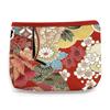 Made In Pure Silk Square X for Cosmetics and Japanese No of Red Kyosuke, Japan, Pouch, Small, Approx. 10.5 13.5cm, Accessories, Pattern, "Hanayagi