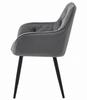 JORK Chair - Dark Gray Velvet / Black Legs X 1