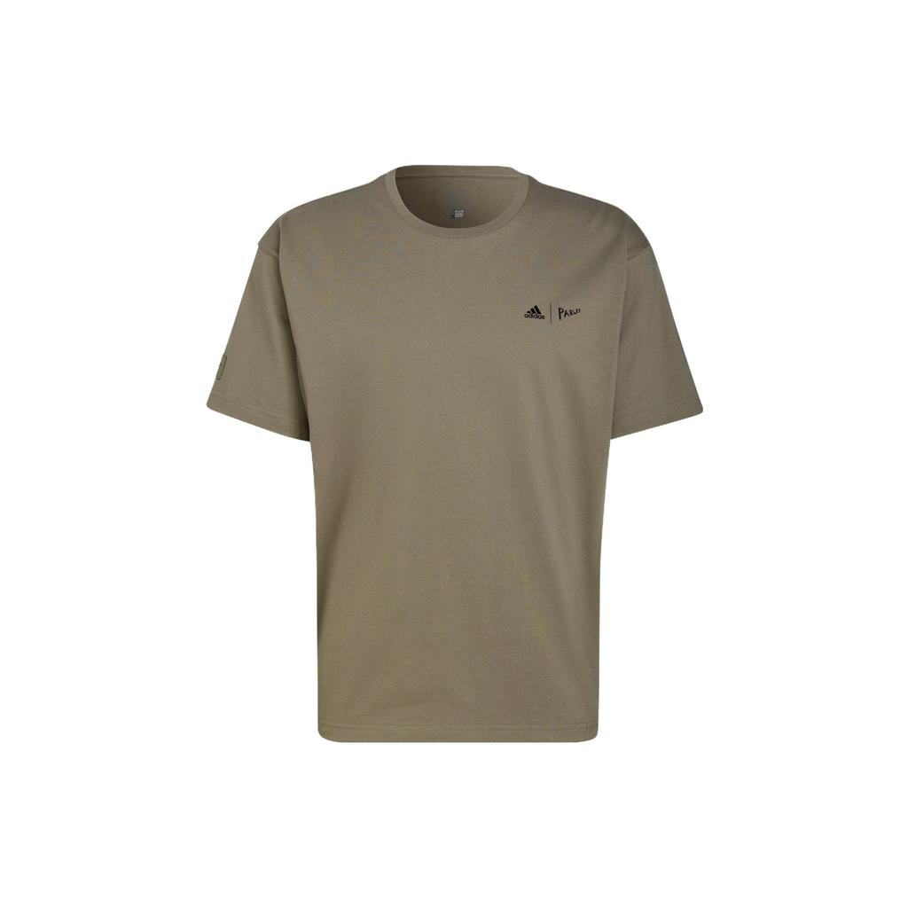 Adidas Solid Color Logo Sports Short-Sleeved T-Shirt Unisex Tops Green HN1679