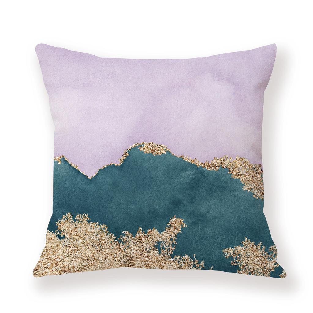 Watercolor Ins Wind Flashing Plush Pillowcase Contrasting Color Creative Model Room Decoration Pillow Car Sofa