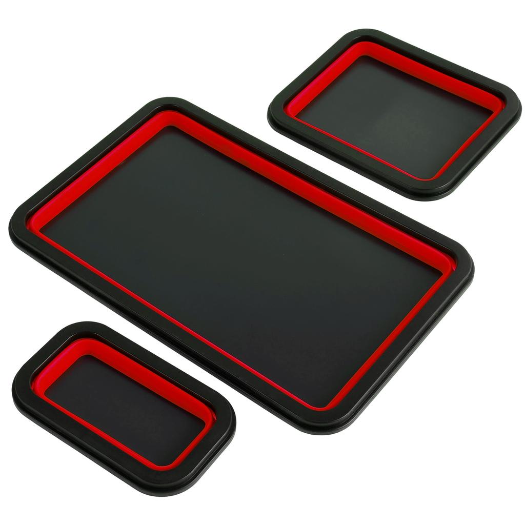 3Pcs Collapsible Magnetic Parts Tray Silicone Foldable Screw Bowl Tool Part Storage Box Plumber Carpenters Tool Organizer Tray