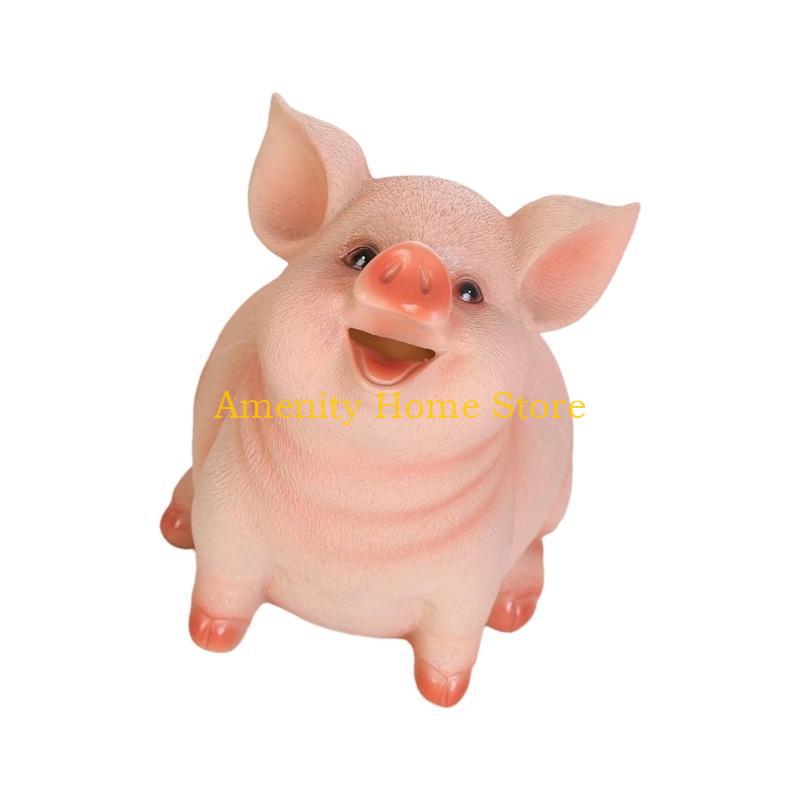 F26C Lovely Pig Money Banks,Unbreakable Resin Piggy Banks,Animal Money Box Coin Banks Home Decorations Coin Saving Box