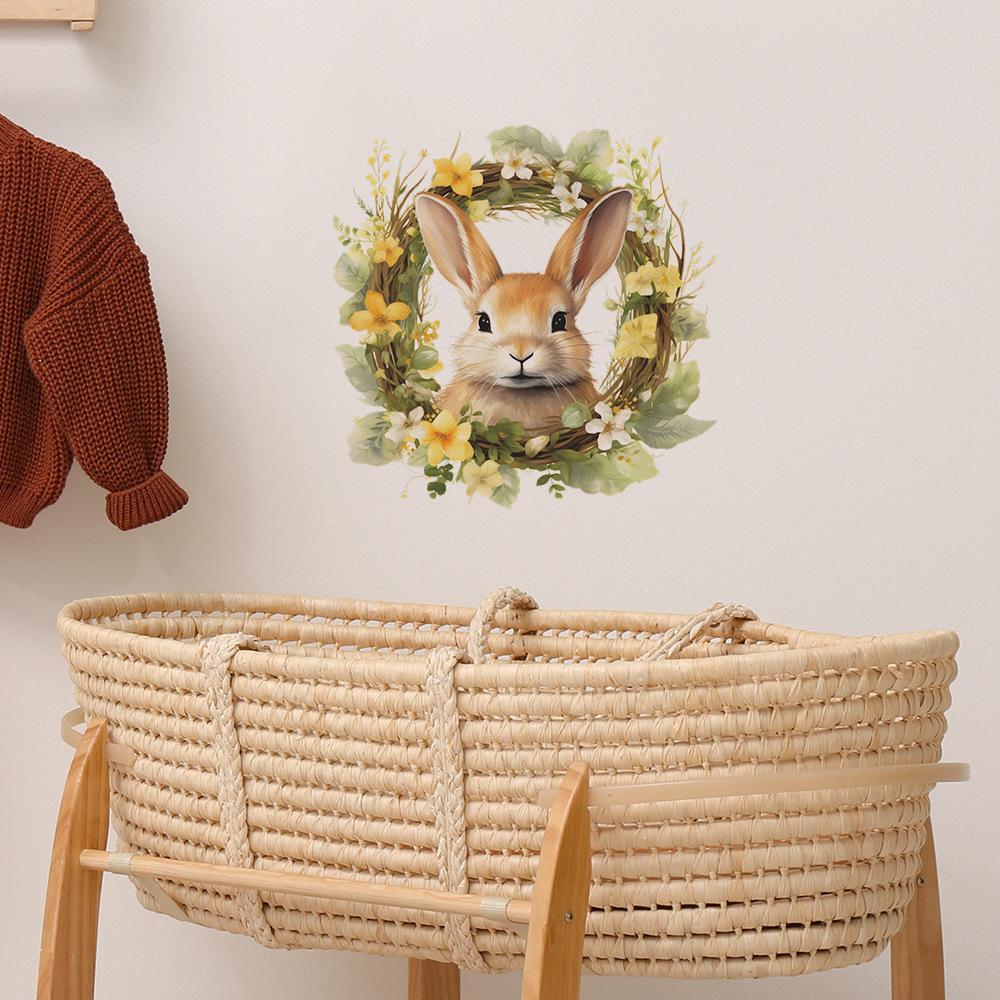Cute Bunny Garland for Children's Bedroom Kindergarten Background Decorative Wall Stickers