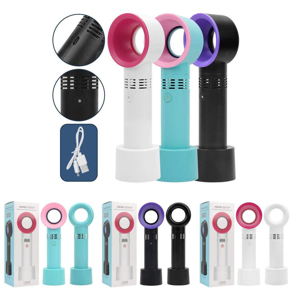 Portable 360° Bladeless Mini Fan For Eyelash Drying And Cooling Usb Rechargeable Handheld And Quiet