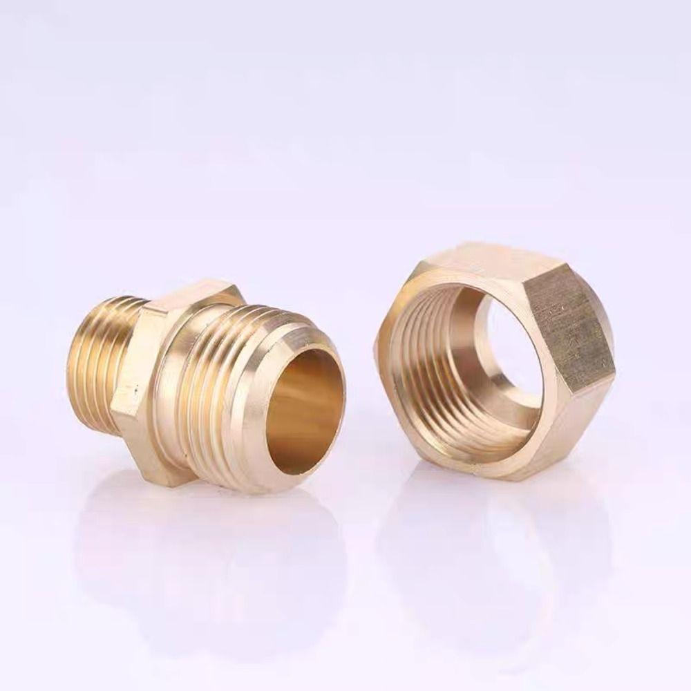 Brass Flare Adapter 1/4" 3/8" 1/2" Male Thread Male Thread Connector  Refrigerant Line Connection