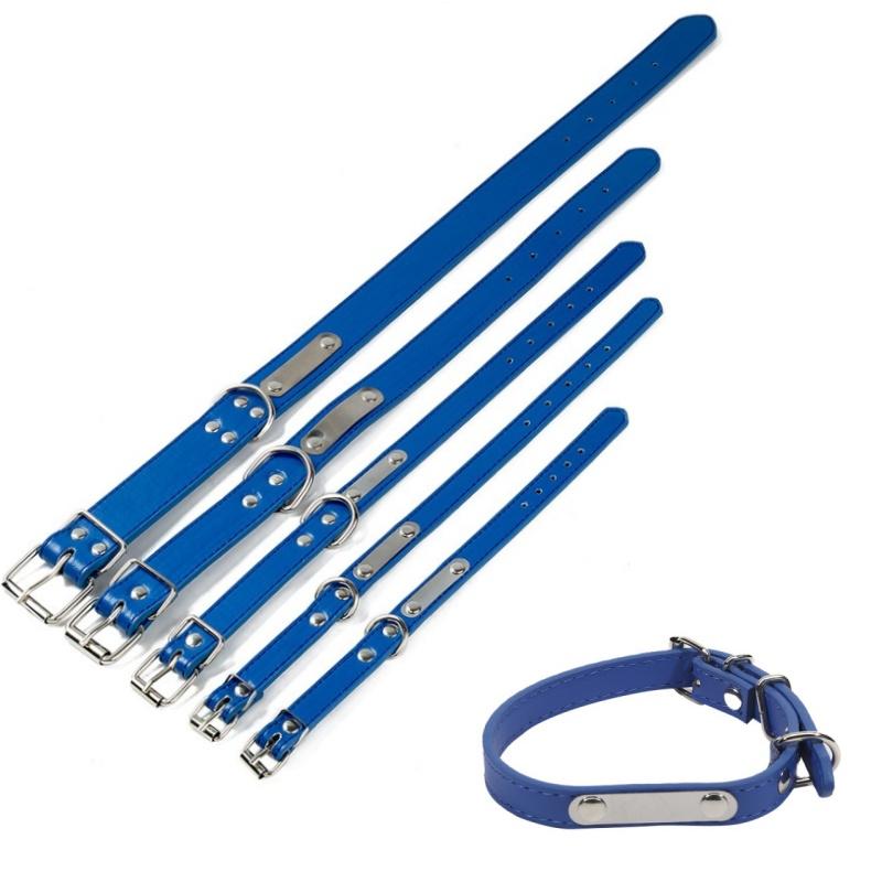 2025 New Hot SaleCarved Dog Collar ID Tag Anti-lost Solid PU Leather For Small Medium Large Dogs Puppy Cat Pet Supplies