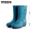 Rain Boots Women's Fashion Style Outer Wear Mid-tube Water Shoes Overshoes Water Boots Rubber Shoes Waterproof Non-slip Women's Adult Rain Boots