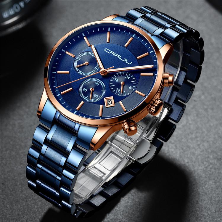 CRRJU Orologio da uomo ultra sottile impermeabile orologio da polso da uomo alla moda con cinturino in acciaio inox nero mesh analogico al quarzo business uomo orologi, Argento Argento, Minimalista