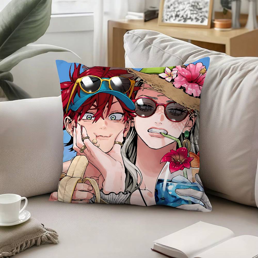 Anime Cool GgokurakugaiS Pillow Case Pattern Printed Pillowcase For Living Room Sofa Cushion Cover Bedroom Decor