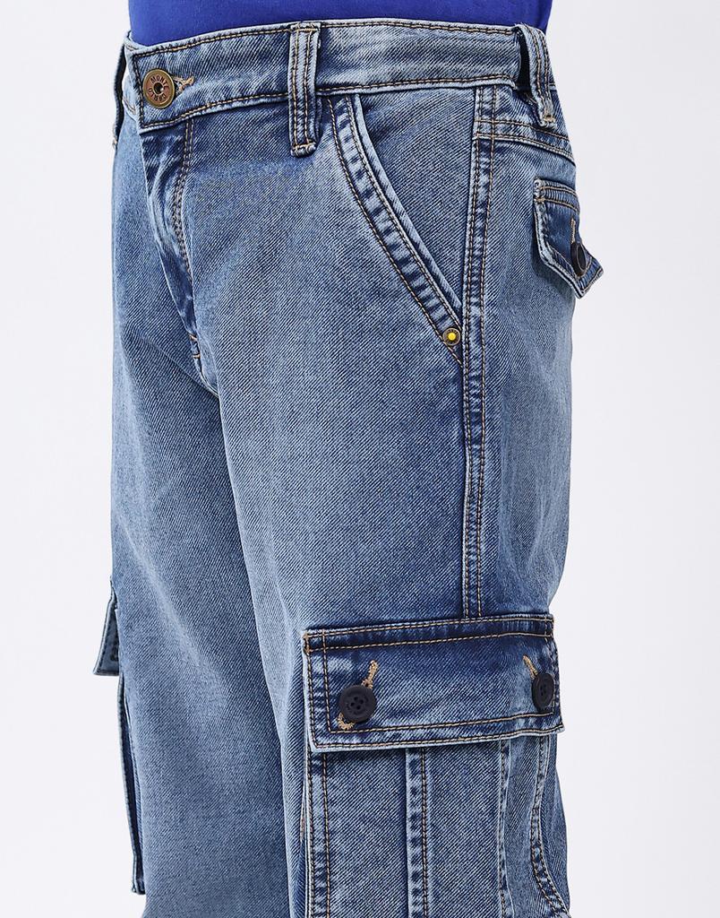 MONTE CARLO Jean cargo coupe droite pour garçon