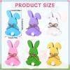 6 Pcs Easter Bunny Decor Easter Decorations Bunny Decor Spring Bunny Wood Tabletop With Hemp Rope Rustic Rabbits Wooden Tiered T