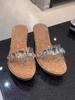 Fashion Shoes Ladies' Slippers Glitter Slides Slipers Women On A Wedge Fashion Jelly 2025 Soft Luxury Summer Concise Crystal Shoes Slipp