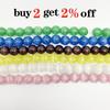 1strand/lot 6 8 10mm Natural Cat Eye Stone Round Loose Opal Bead Cymophane Spacer Beads For Jewelry Making Findings DIY Bracelet