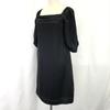 Vestido preto Candela International feito no Japão 100% cetim de seda costas fita manga curta 38 / M(USADO)