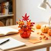 Indoor Decorative Harvest Fruit Fall Artificial Pumpkin Table Centerpiece, Autumn Fake Decoration with Sunflowers, for Desk Maple Leaves Berries
