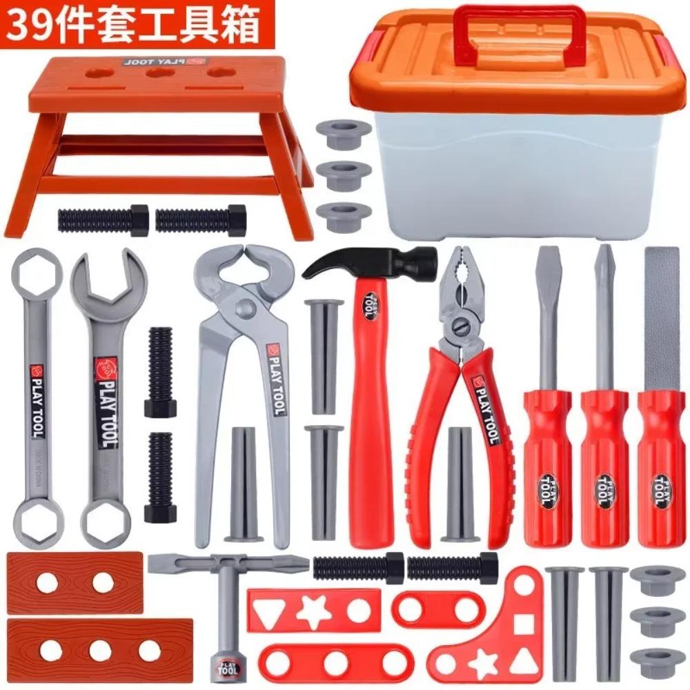 Kids Repair Toolbox Toy Set, Simulation Engineering Tools with Drill, Educational Pretend Play Gifts for Boys