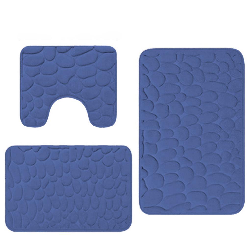 Ultra-Soft 3pcs Memory Sponge Bath Mat Set Soft Comfortable Bathroom Rug For Wash Basin Bathtubs Side