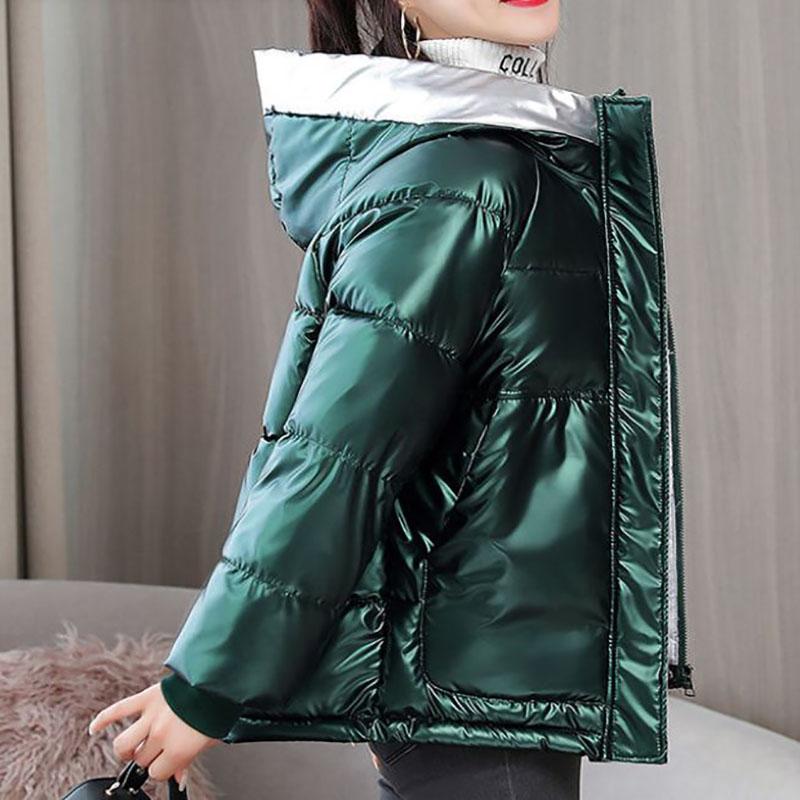 Ladies Bright Leather Down Jacket 