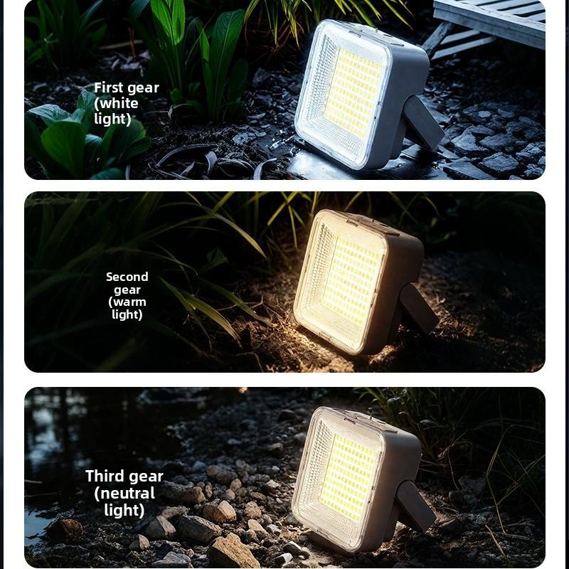 Luz LED solar para camping, lámpara de emergencia exterior recargable y multifuncional con carga USB