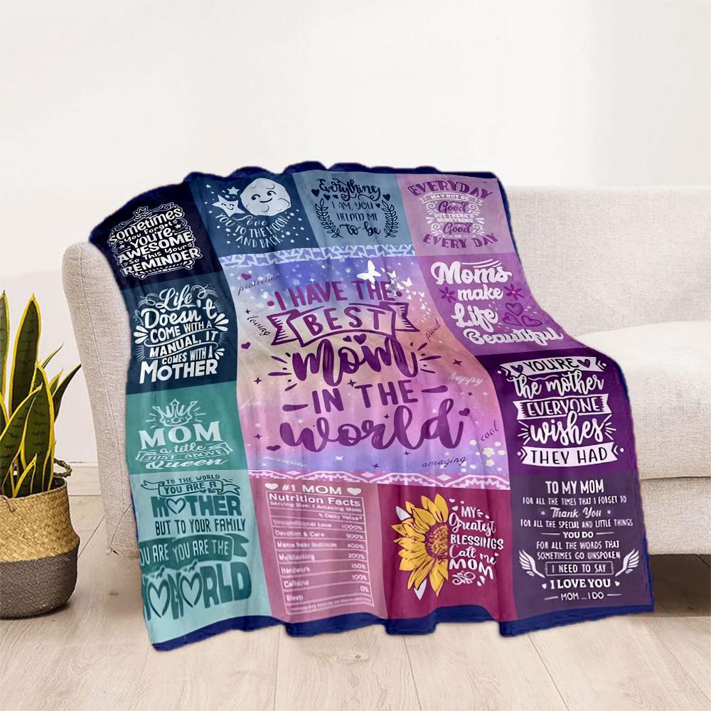1pc Mom's Love Blanket Soft Cozy Lightweight for Travel Camping Picnics Sofa Office Bed Living Room Perfect Gift for Friends and Family
