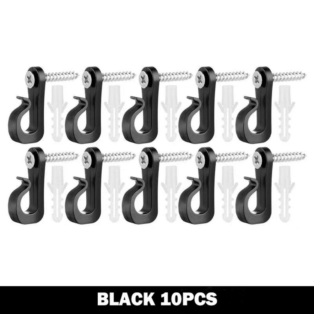 New With Screw Lights Hook Plastic Black White Garage Hooks Lights Holder Indoor And Outdoor