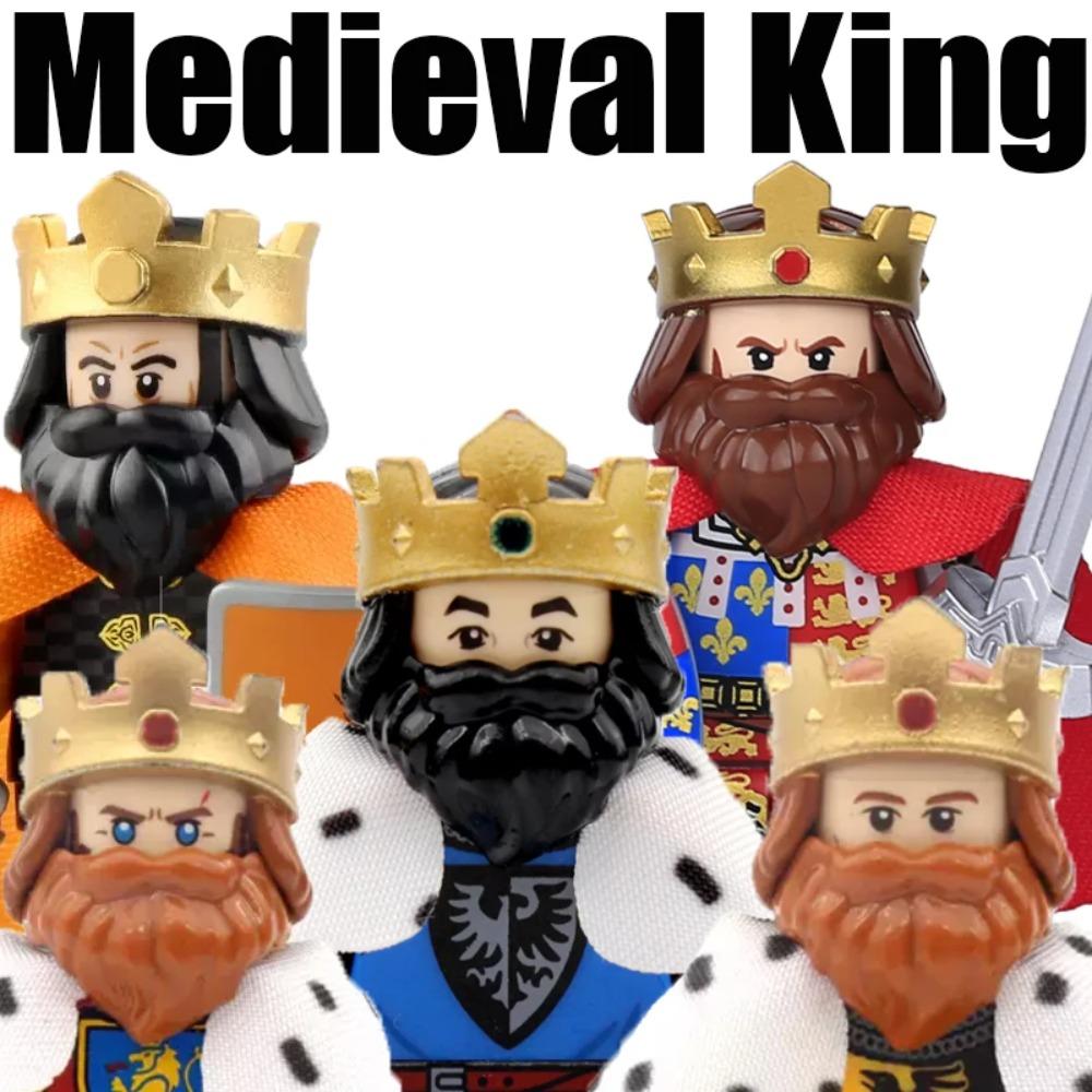 MOC Re Medievale Blocchi da Costruzione Esercito Castello Corvo Leone Rosso Aquila Nera Cavaliere Soldato Figure Spade Scudo Armi Mattoncini Giocattoli